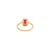 Metal Prong Set Ruby With Halo Diamonds in 14k Gold Engagement Ring Size 6.5 For Sale - Image 7 of 12