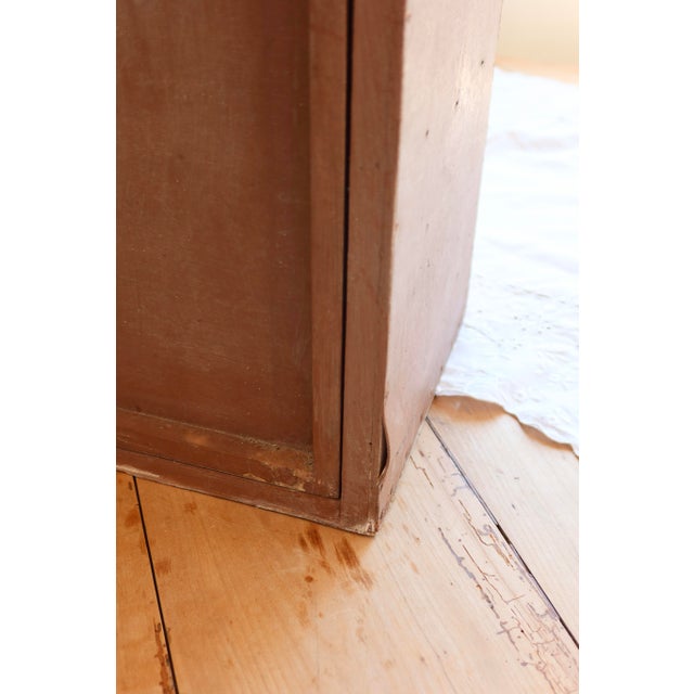 Brown Antique Painted Wooden Storage Unit, 1930s For Sale - Image 8 of 9