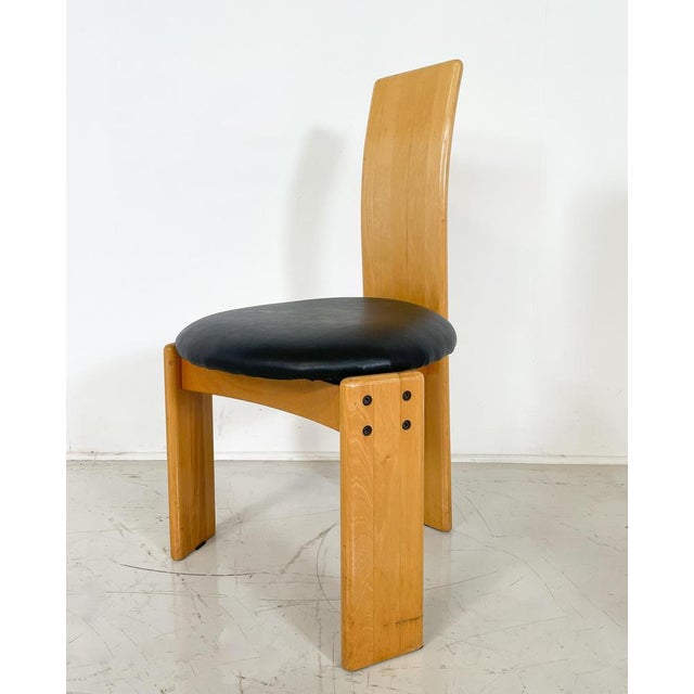 Wood Dining Chairs attributed to Mario Marenco for Mobil Girgi, Italy, 1970s, Set of 6 For Sale - Image 7 of 10