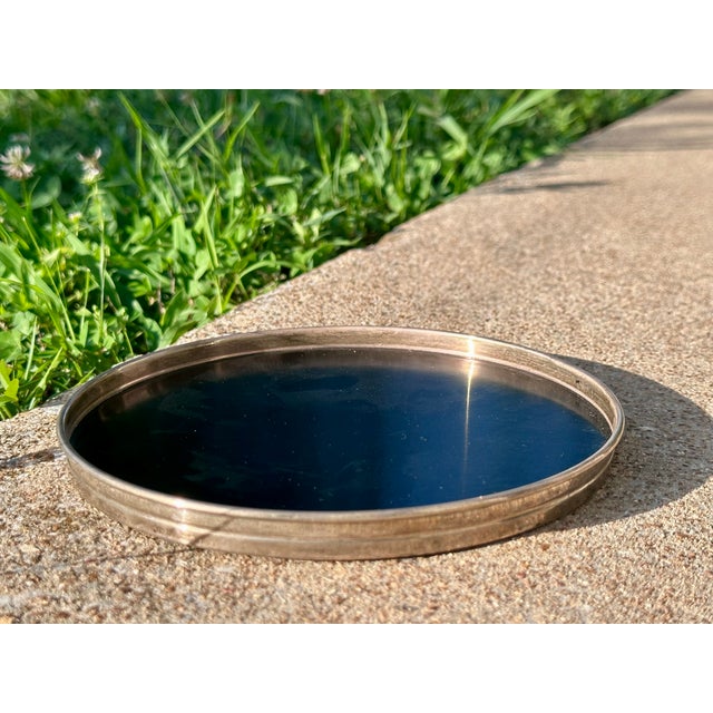Metal Gorham Sterling Silver Black Lucite Tray c.1950s For Sale - Image 7 of 8