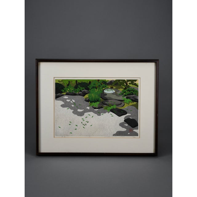 Masao Ido, Ryokufu, 1991, Woodblock Print, Framed For Sale - Image 4 of 5