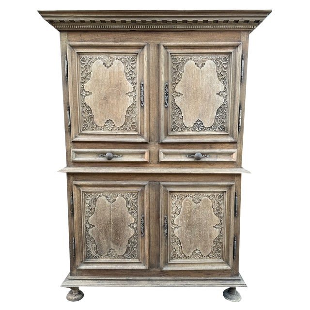 Antique French Normandy Oak Larder Cupboard, 1780 For Sale