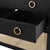 Matthew Izzo Home Cutler 36.5" Black Lacquer Single Porcelain Sink Bath Vanity With Brass Drawer Pulls and Marble Top For Sale In New York - Image 6 of 9