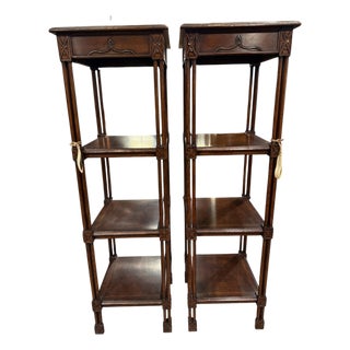 New Jonathan Charles Tribeca Chippendale Gothic Four-Tier Étagère - A Pair For Sale