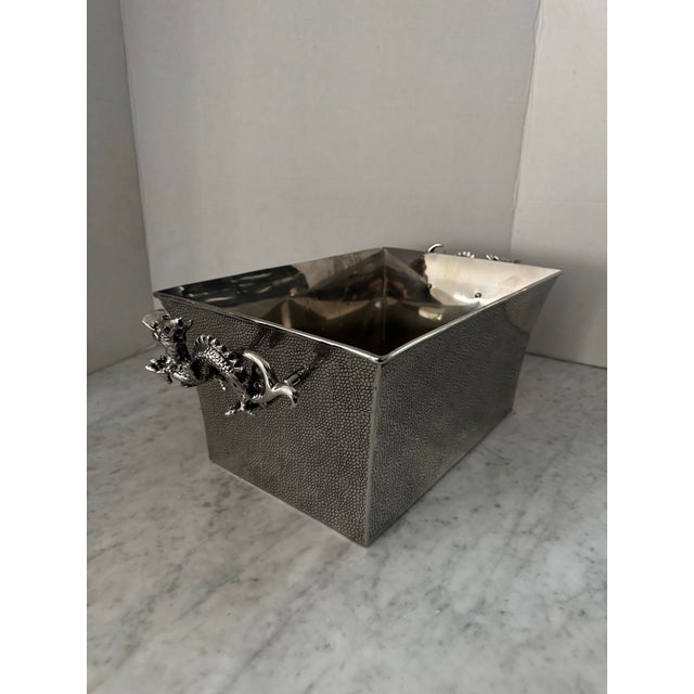Figurative Striking Ice Bucket With Dragon Handles For Sale - Image 3 of 8