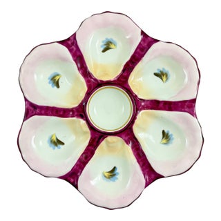 French Porcelain Six Well ‘Eyes’ Oyster Plate For Sale