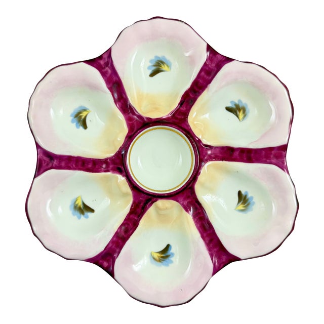 French Porcelain Six Well ‘Eyes’ Oyster Plate For Sale