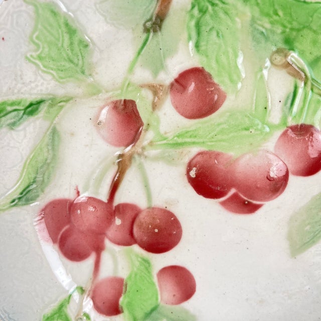 Barbotine Fruit Plates from KG St Clément, Late 19th Century, Set of 4 For Sale - Image 5 of 18