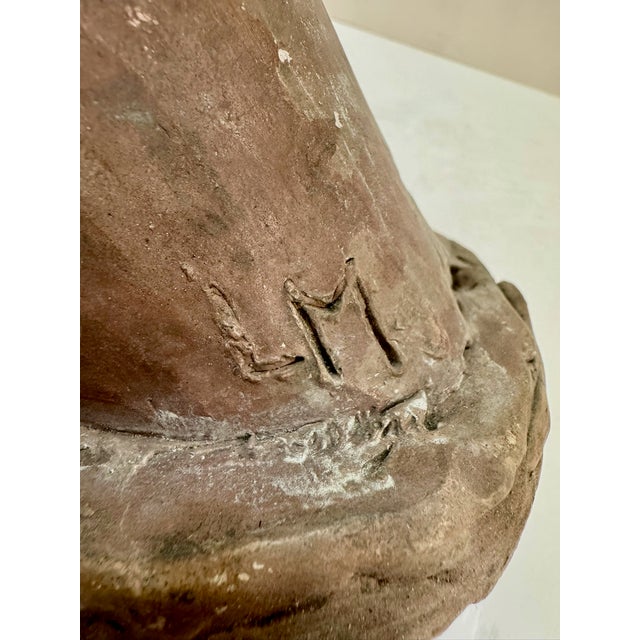Larry Mohr Plaster Expressionist Face Bust Sculpture Signed From Artist Estate For Sale - Image 9 of 10