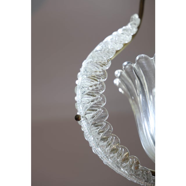 1950s Ercole Barovier, Art Decò Vintage Pendant Murano Glass and Brass For Sale - Image 11 of 15