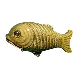 Antique Brass Match Box with Glass Eyes