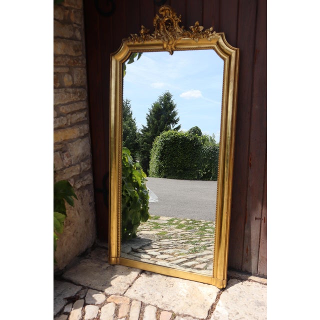 Large Louis XV Style Gilded Mirror, 1900 For Sale - Image 11 of 11