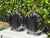 Art Deco Vintage Sculptural Postmodern Black Ceramic Table Lamps, Pair For Sale - Image 3 of 9