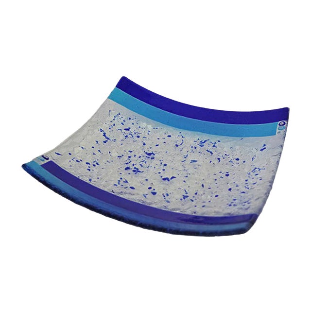 Bissona Q20 Murano Glass Plate by Stefano Birello for Veve Glass For Sale