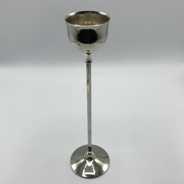 William Adam Italian Silver Plated Candle Holders - A Pair For Sale - Image 9 of 13