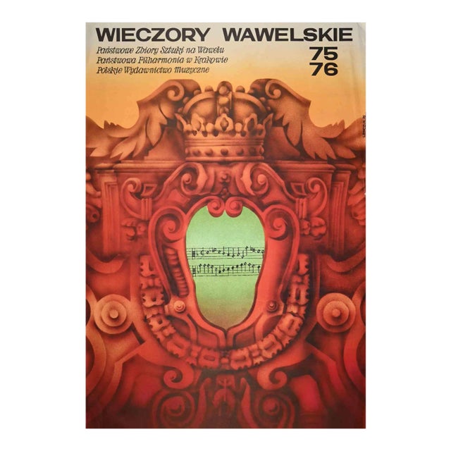 Unknown, Wawel Evening Poster, Vintage Offset Print, 1975 For Sale