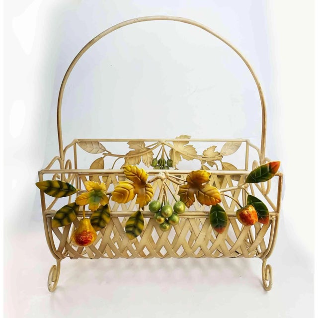 Magazine Rack - Vintage Italian Tole For Sale - Image 4 of 4