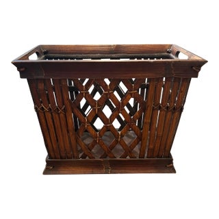 Vintage Split Reed Tall Storage Rack For Sale