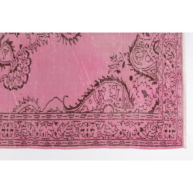 Mid 20th Century Pink Anatolian Handmade Carpet For Sale - Image 9 of 10