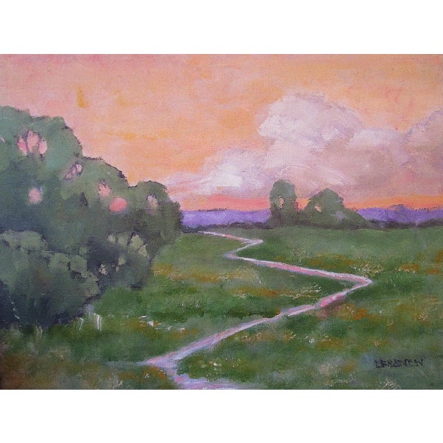 Meadow Stream Art Lynne French California landscape oil painting. The signed original painting measures 11x14 on prepared,...