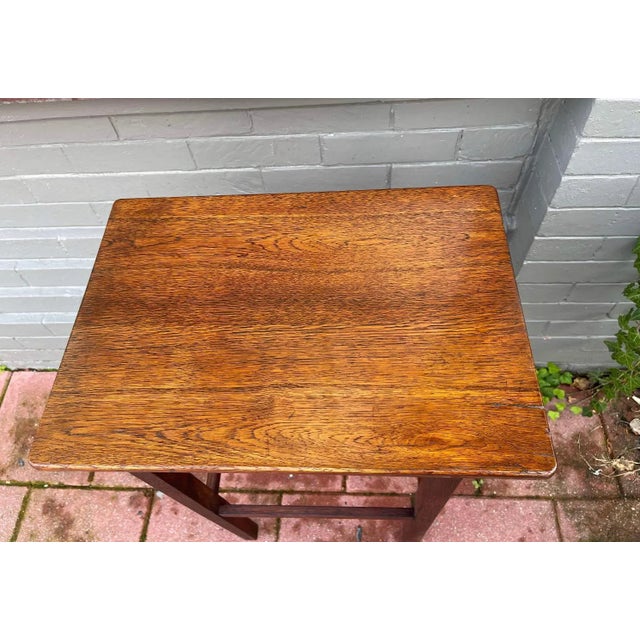 Rustic Vintage Solid Wood Side Table For Sale - Image 3 of 5