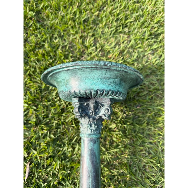 Vintage Maitland-Smith Verdigris Corinthian Column Candleholders, a Pair For Sale - Image 10 of 12