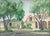 1970's California Neighborhood Landscape in Oil on Canvas by P. DeRosa For Sale - Image 4 of 5