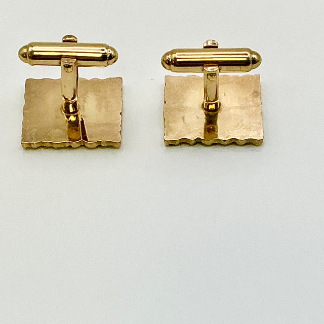 1950s Mid-Century Boho Chic Brutalist Hollywood Regency Cuff Links - A Pair. For Sale - Image 6 of 7