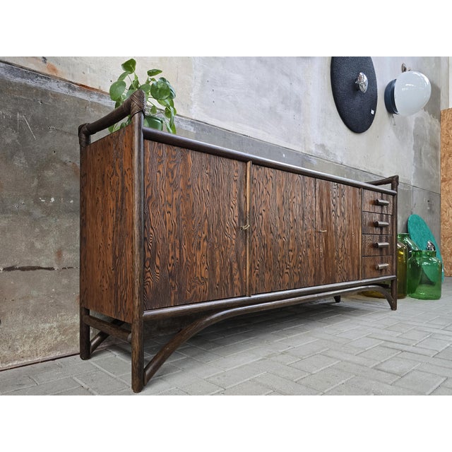 Mid-Century Sideboard in Wood and Bamboo, 1970s For Sale - Image 14 of 18