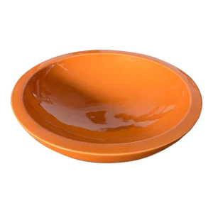 Mid Century Large Orange Ceramic Bowl