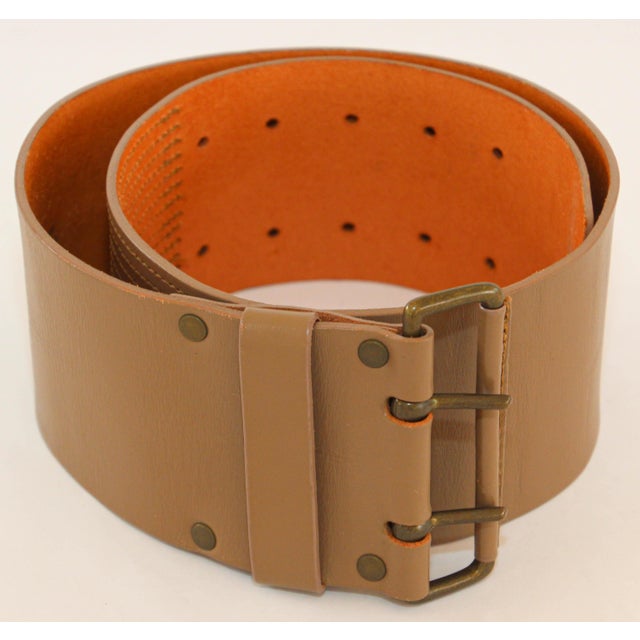 Dries Van Noten Oversized Wide Leather Waist Belt For Sale In Palm Springs - Image 6 of 12