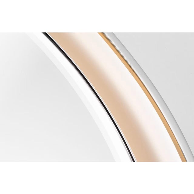 Silver Thomas O'Brien for Visual Comfort Signature Tricia 24" Illuminated Round Mirror in Polished Nickel For Sale - Image 8 of 11