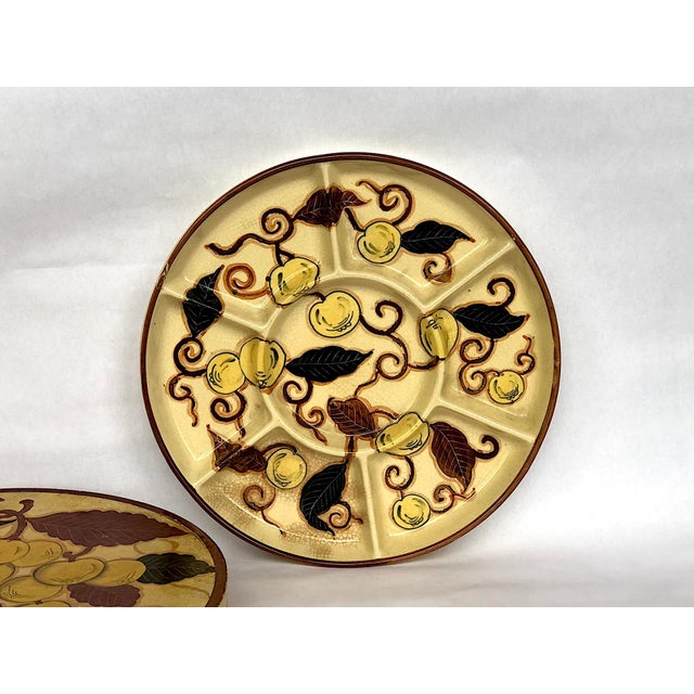 Japanese Antique Hand Painted Japanese Ceramic Serving Tray in Decorative Lacquer Box For Sale - Image 3 of 13