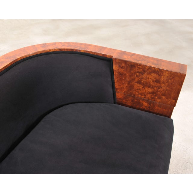 Leon Rosen Art Deco Style Burlwood Waterfall Sofa Settee For Sale - Image 15 of 18