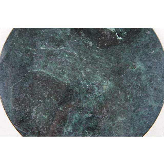 Green Vintage Green Marble Brass French Horn Cheese Plate Serving Tray For Sale - Image 8 of 12