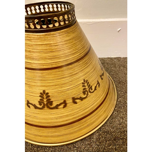 1970s Vintage Italian Hand Painted Metal Lamp Shade For Sale - Image 5 of 6