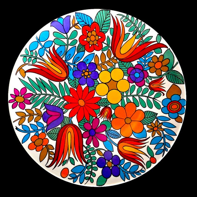 1960s German Porcelain Charger Platter by Winterling-Bavaria, in the Style of Acapulco by Villeroy & Boch For Sale - Image 13 of 15