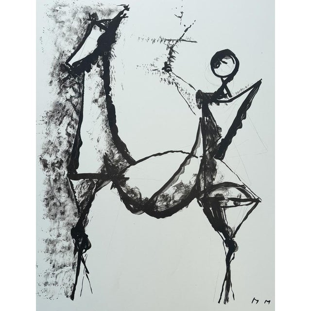Marino marini (1901-1980) horse and knight "hommage to k. A. Hartmann" original lithograph from the portfolio "epitaph for...
