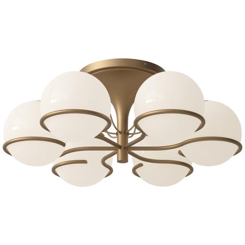 Metal Model 2042/6 Ceiling Lamp in Opaline Glass by Gino Sarfatti for Astep, Italy For Sale - Image 7 of 7