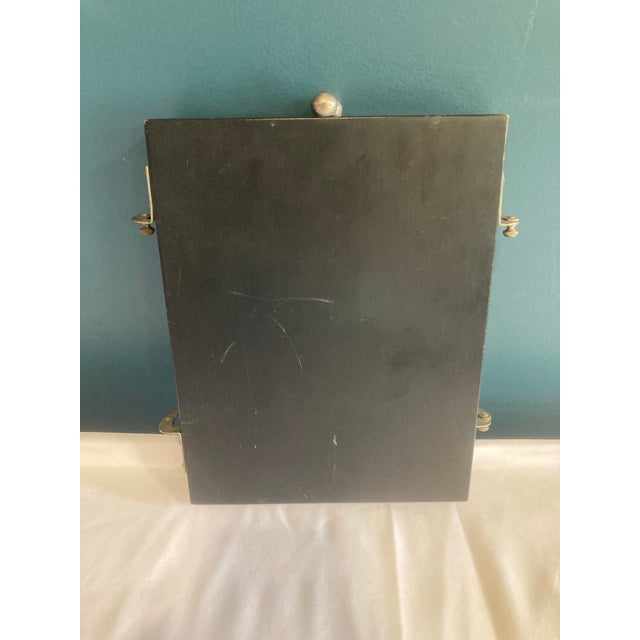 Metal Early 20th Century Art Deco Folding Triple Mirror With Black Frame For Sale - Image 7 of 8