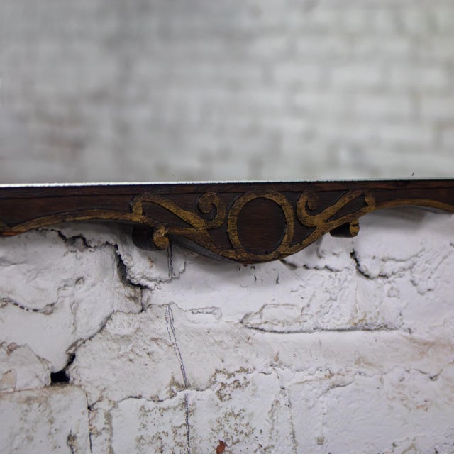 Art Deco Early to Mid-20th Century Art Deco Hanging Mirror Decorative Carved Wood Fanned Side Panels For Sale - Image 3 of 18