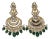Estate Natural 8.30ct Polki Diamond & 28.30ct Emerald 22k & 18k Gold Chandelier Earrings, Pair For Sale