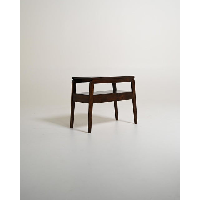 Scandinavian Teak and Dark Wood Bedside Table, 1950s For Sale - Image 3 of 11