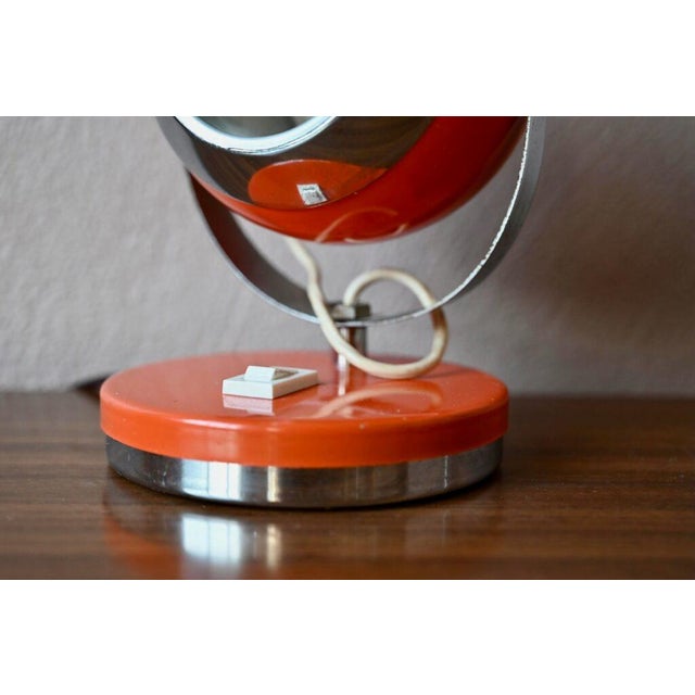Modern Spot Eye Ball Table Lamp in Orange, 1960s For Sale - Image 3 of 14