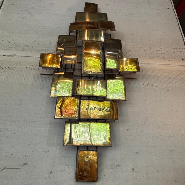 1970s Brutalist Multi-Panel Metal Wall Sculpture in the Style of Mario Jason For Sale In New York - Image 6 of 10