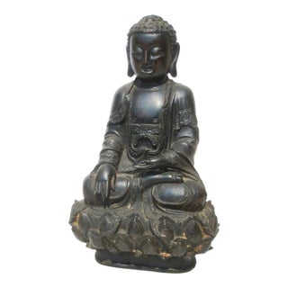Antique Ming Bronze Seated Buddha Circa 16th-17th For Sale