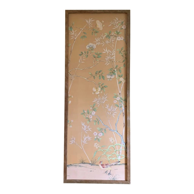 Vintage Mid 20th Century French Wallpaper Wall Panel For Sale