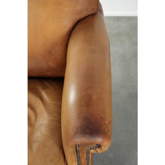 Cowhide Leather Armchair with Characterful and English Look For Sale - Image 8 of 14