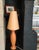 Floor or mantelpiece shower lamp in orange ceramic, h 50 cm, original orange cone-shaped lampshade, h 35 x d 25/12 this...