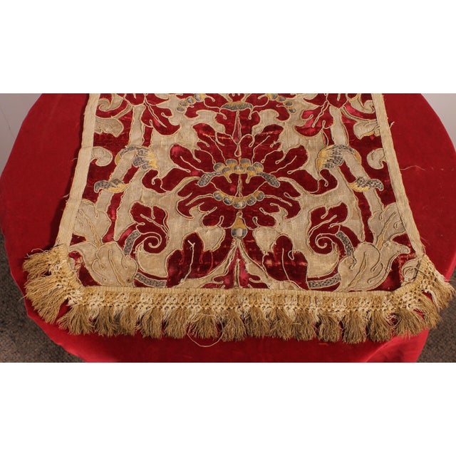 Renaissance Embroidered Velvet and Silk Fabric, Italy For Sale - Image 4 of 11